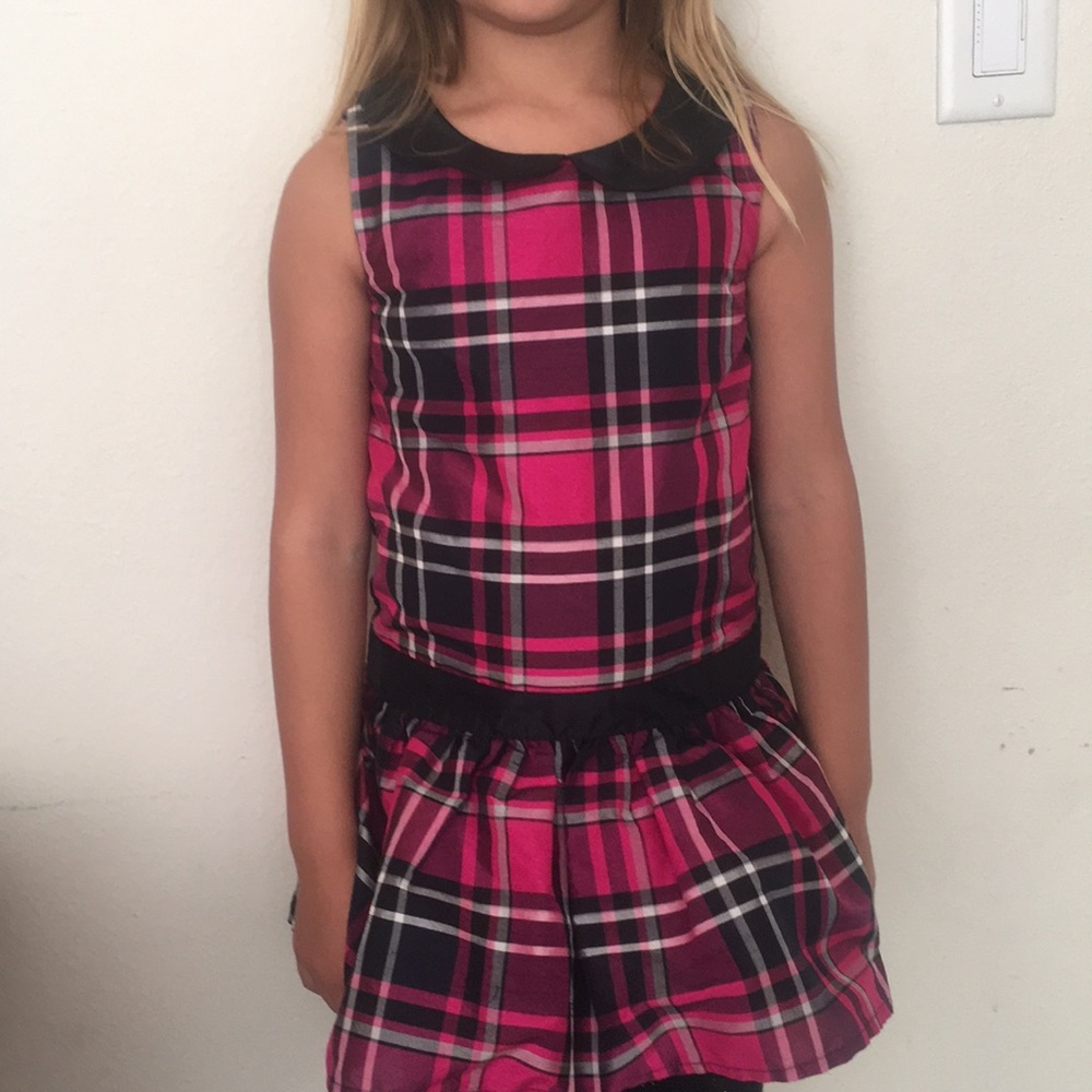 Gymboree girls pink and back plaid dress - Picture 2 of 8